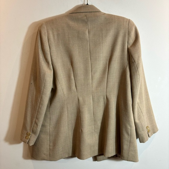 THEME Sz L 100% Wool Classic Lapel Slim Fit Pockets Lined Shoulder Pads Blazer - Picture 9 of 9